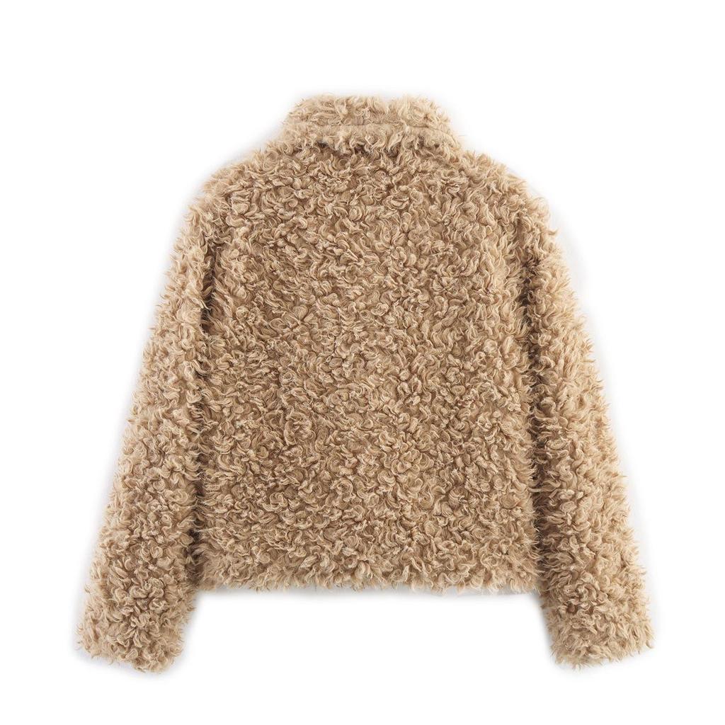 European and American Women's Casual Fur One-Piece Coat