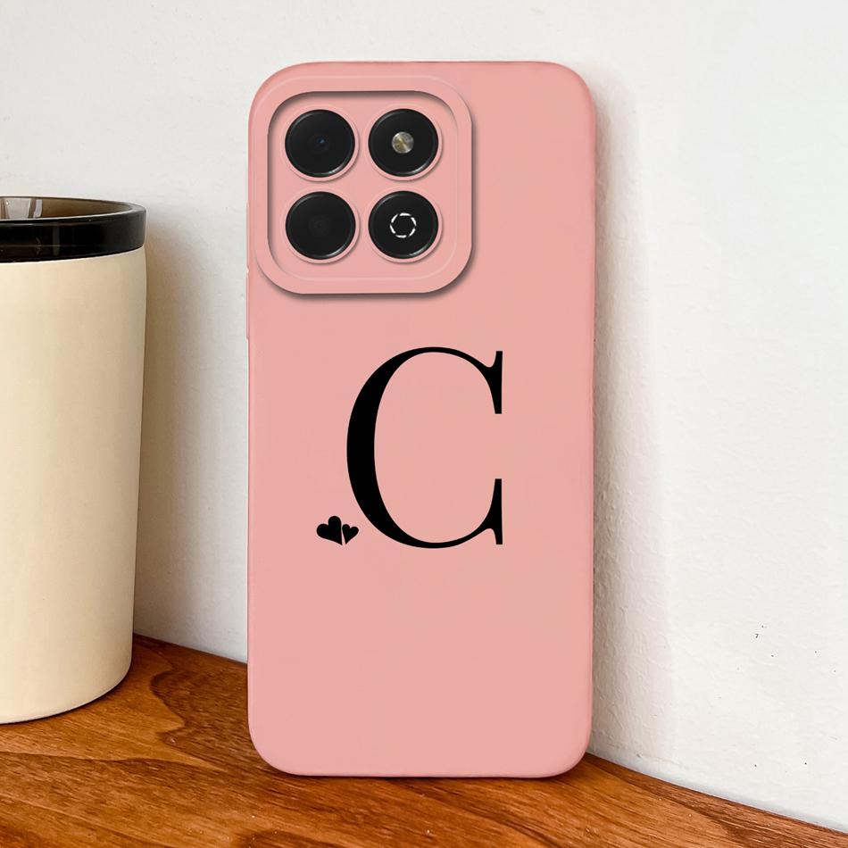 For Honor X6B Plus Case Simple Heart Letters Soft Liquid Silicone Phone Housing For Honor X6 B X6b+ Full Protection Back Covers