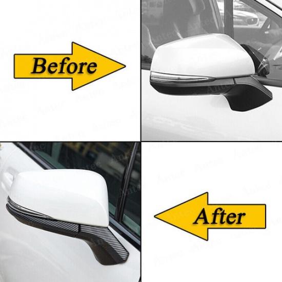 Carbon Fiber Rearview Side Mirror Strip Trim Cover For Toyota Sienna 2021-2024