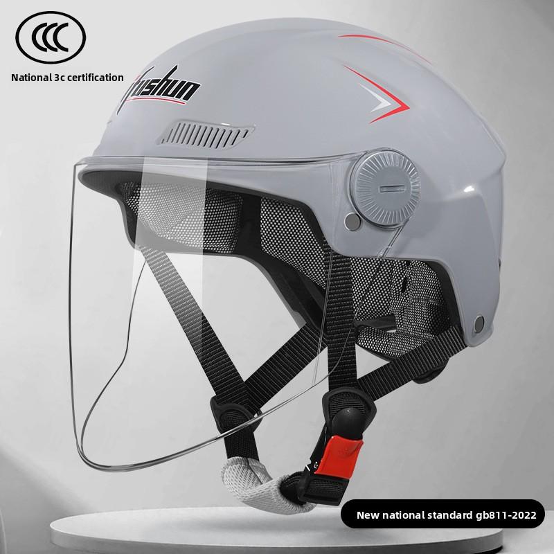 Electric Car Helmet 3c Certified Men and Women Summer Sunscreen Sunshade Breathable Half Helmet Battery Motorcycle Hard Hat