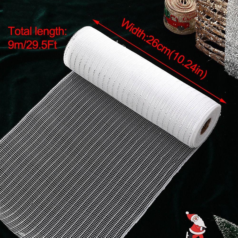 Shiny Christmas Decoration Mesh Ribbon 26cm Christmas Wrapping Ribbon  Gift Package