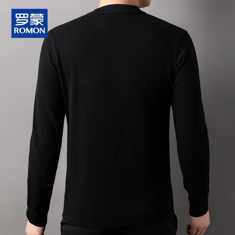 ROMON Men's 100% Pure Wool Mock Neck Pullover Sweater