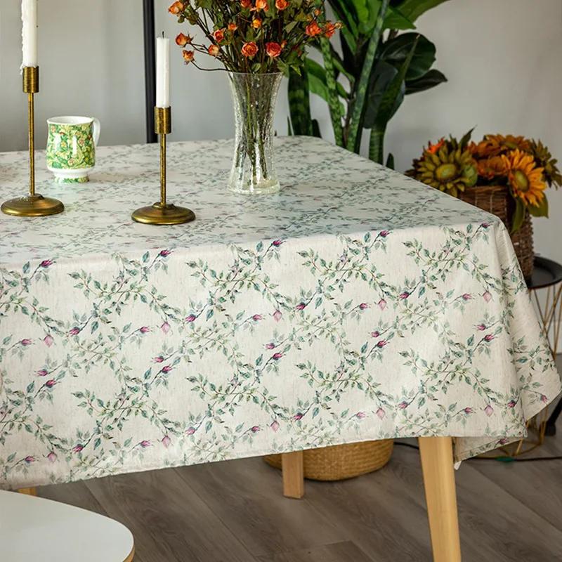 Dining Room  Rectangular Table Cover Cloth Non-Slip Home Table Mat American Tablecloth Waterproof Oil Proof Printed Tablecloth
