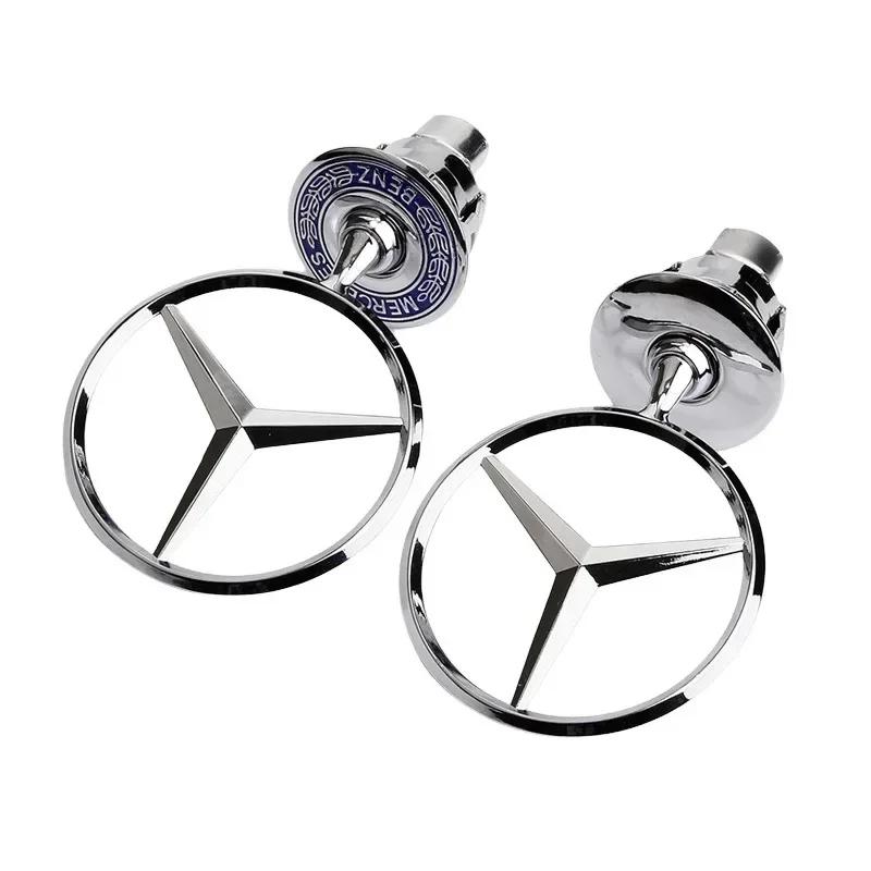 Autoaufkleber Für Mercedes Benz Stern Motorhaube - Emblem für Autohaube Vorne Chrom Logo Haubenmarkierung für Benz C E S Klasse W204 W205 W21