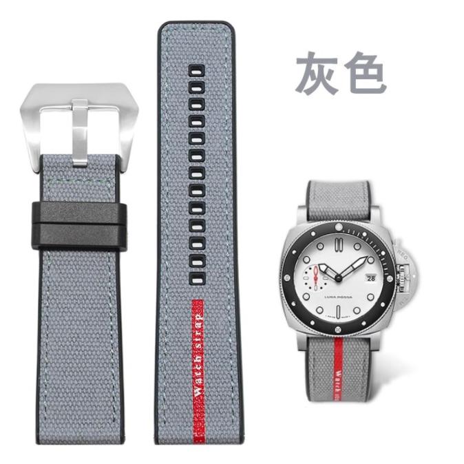 22/24/26mm For Panerai Luminor Submersible Due Luna Rossa PAM01314/1565/1404/441 Watch Strap Nylon Rubber Band Silicone Bracelet
