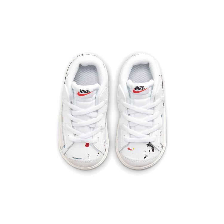 New Nike Blazer 77 BB Slip-Resistant Cushioning Wear-Resistant Mid-Top Skateboard Shoes White Black Infant And Toddler DJ2620-100