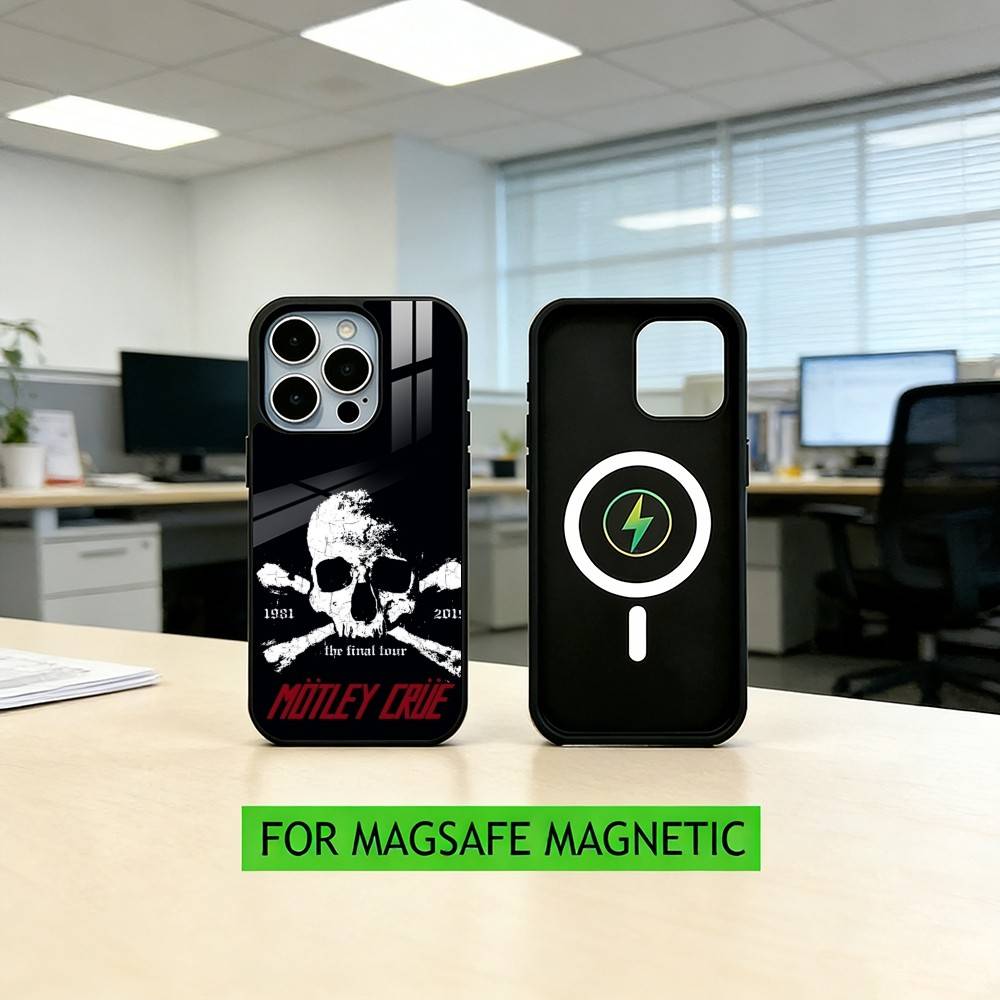 Retro Motley crue Phone Case For iPhone17,16,15,14,13,12,11 Plus,Pro Magnetic with Magsafe Wireless Charging