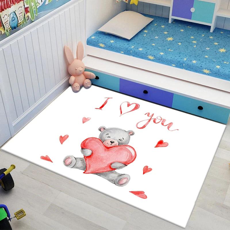 Bär Teppich Wohnzimmer Teppiche Rutschfeste Bodenmatte Lounge Teppich Kinderzimmer Matte Kinderteppich Baby Spielmatte Schlafzimmer Heimdekoration