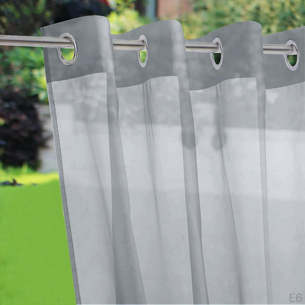 Curtain Panels Elegant Eyelet Grommet Porch Drape Corridor Privacy Voile Sun Room Proof