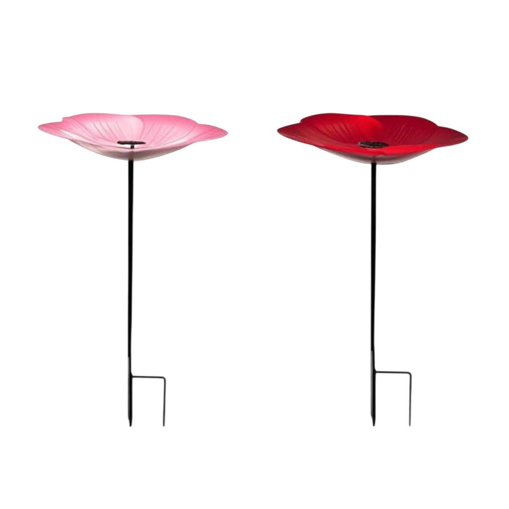 Outdoor Bird Feeder Bird Bath Bowl Cute Birdbath Weatherproof Watering Station with Stake for Garden Yard Patio Decoration