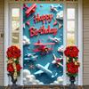 Banner Colorful Airplane Jet Party Backdrop Airplane Party Banner Aviation Elements Aviation Party Display For Photo Shoot