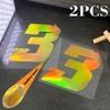 2pcs Gold Laser Motorcycle Number 0-9 Stickers Waterproof for Motorcycle Fairings Fuel Tank Helmet Scooter Universal Vinyl Decal