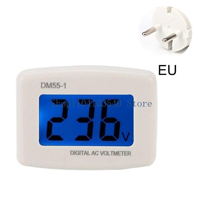 02DC DM55-1 Voltage Test Monitor Plug into Outlet Volt Meter LCD Digital Display AC 80-300V Voltage Meter Plug Volt Meter