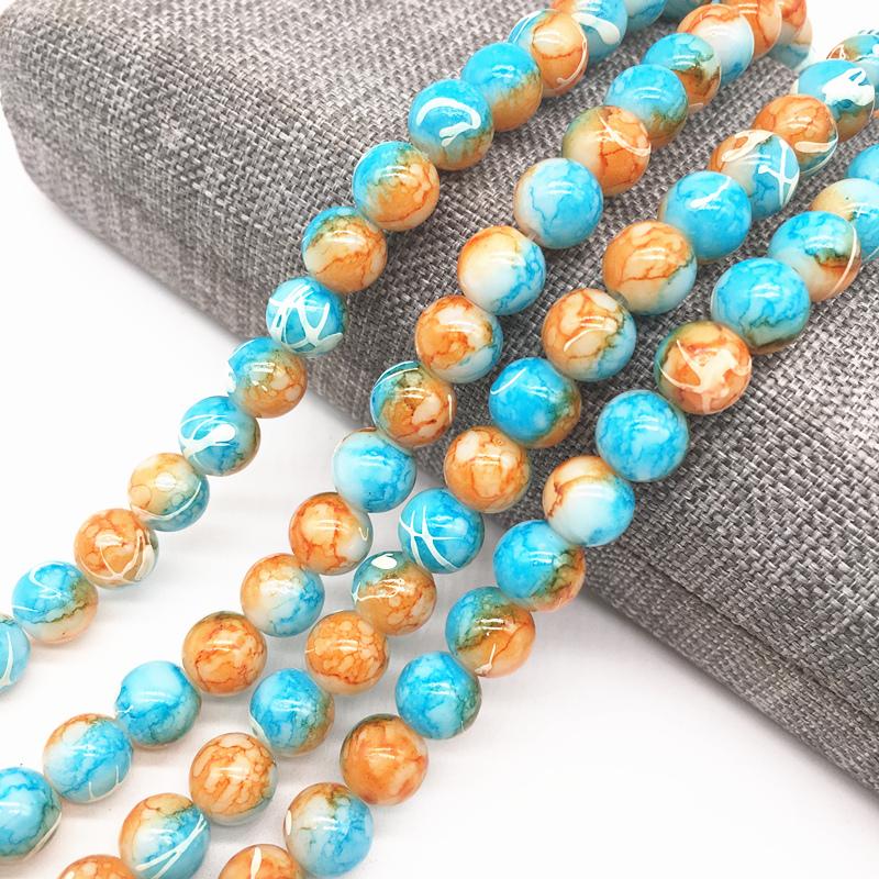 New 4/6/8mm Charm Double Salad Glass Beads Loose Spacer Beads for Jewellery Making Diy Bracelets Necklace Accessories