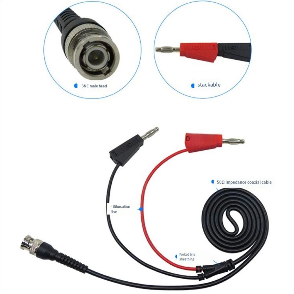 BNC to Dual Banana Hole Test Leads Cable for Lab and Industrial Applications