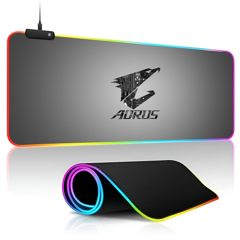 

Aorus Mouse Pad RGB Computer Mouse Mat Gamer Keyboard Pads 900x400 XXL LED Game Large Locking Edge Mousepad RGB700x300x3mm
