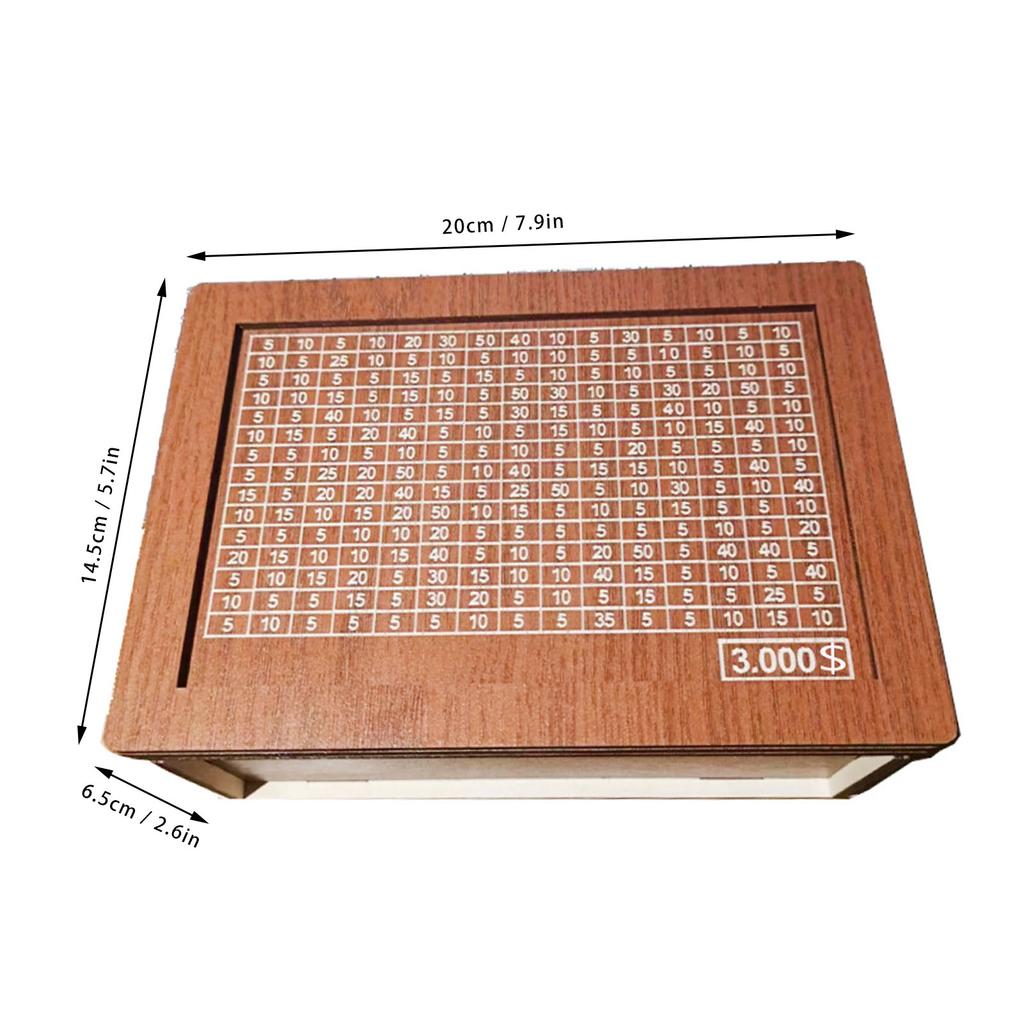 Bank for Adults Kids Wooden Bank for Boys Girls Wooden Money Box with Counter for Savings Goal 3000 Dollars