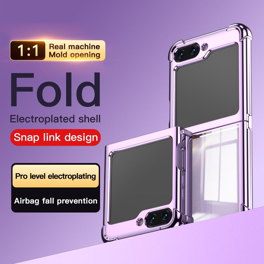 Kompatible Samsung Z Flip7 Galvanisierte Transparente Fallschutzhülle