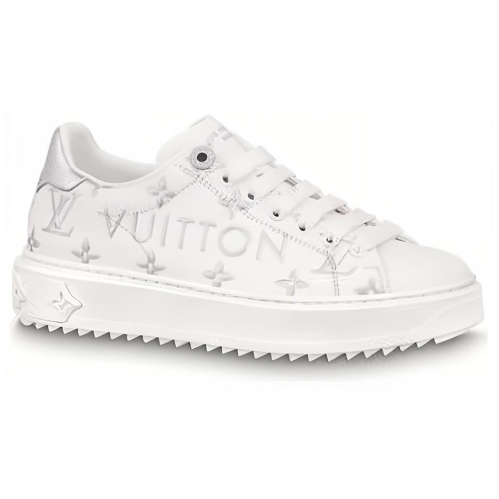 Louis Vuitton Time Out Sneakers 'White With Silver Monogram' Women's 1AAVV6