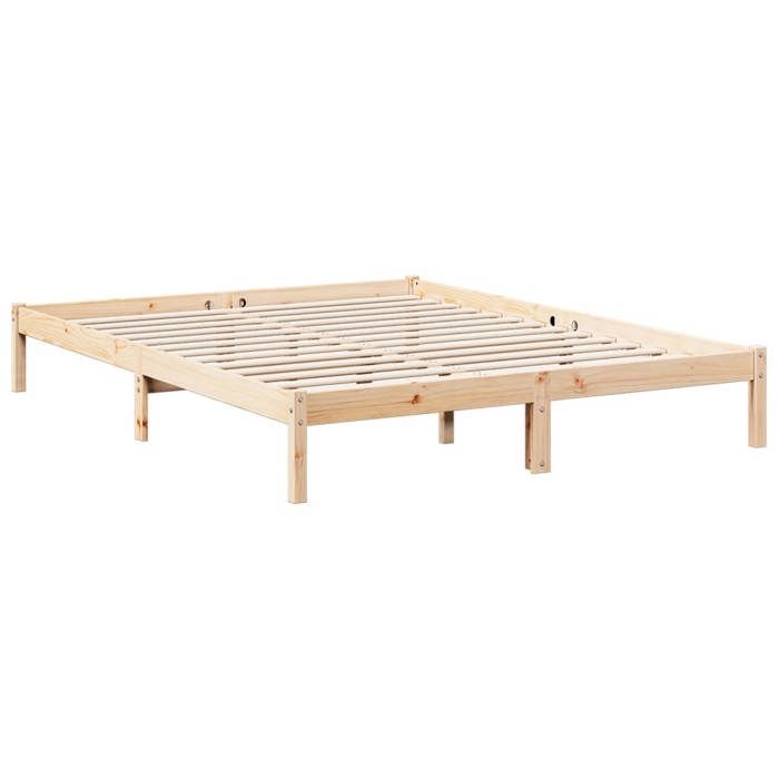 VidaXL Extra Long Bed Frames Without Mattress 140x220 Cm Solid Pine Wood, Bed, Bedroom Furniture, Wooden Bed, Double Bed, 852420