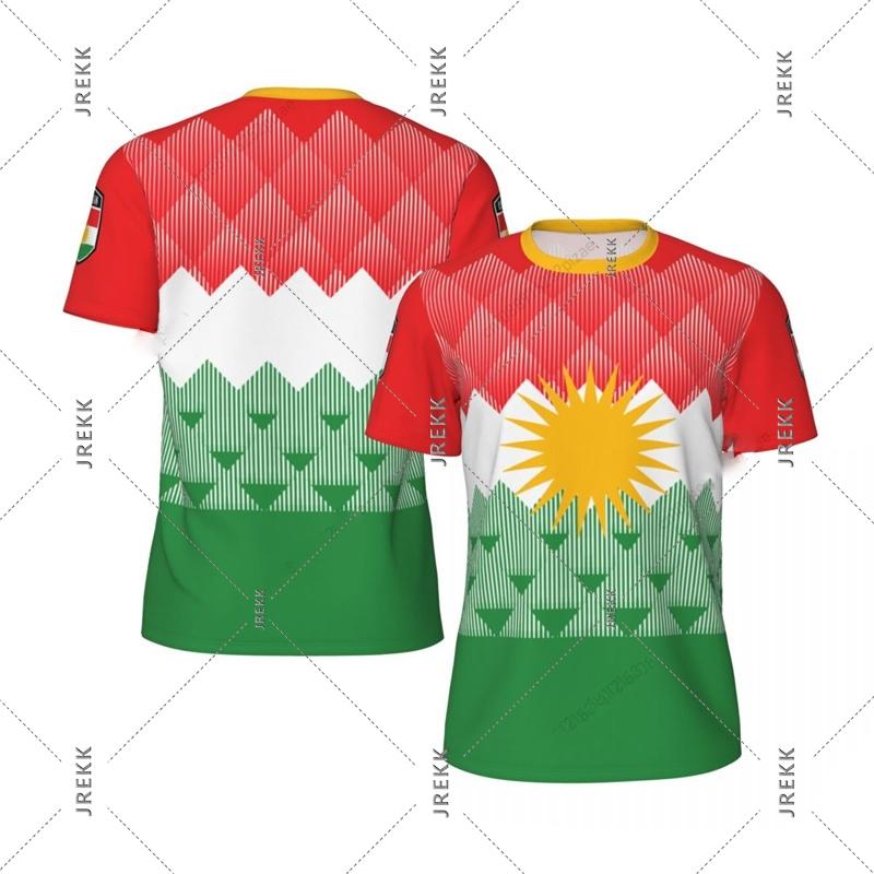 Kurdish Flag Print T-shirt for Men Football Sport Street Casual Short Sleeve O-neck T Shirts Run Summer Fashion Kurds Tee Top