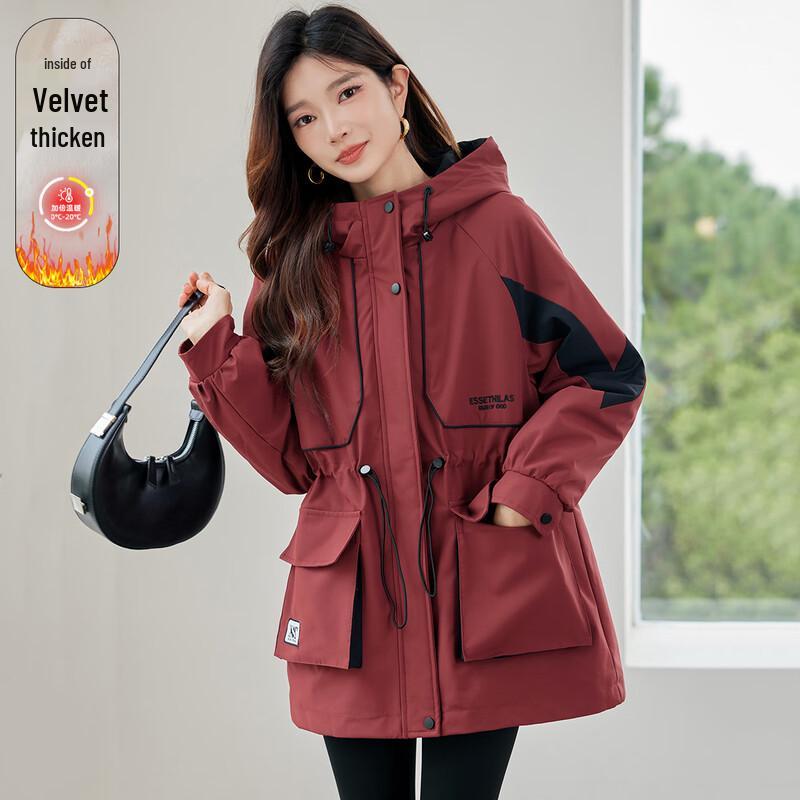 TERRE BLEUE Women's Plush Lined Padded Winter Jacket