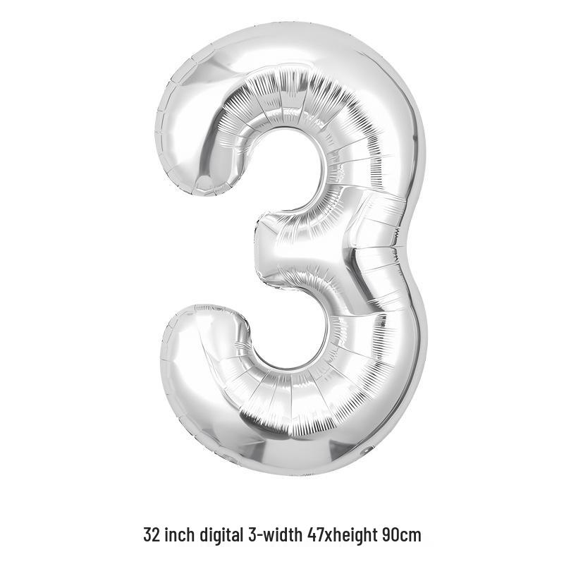 32-Inch White Number '40' Birthday Balloon, Aluminum Foil Party Decoration Prop