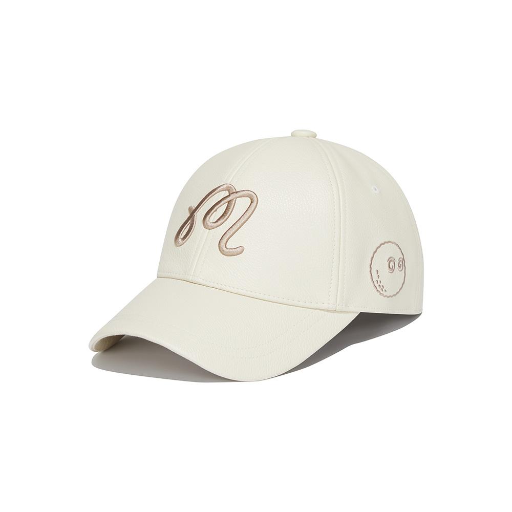 MALBON GOLF Malbon Leather Ball Cap Beige