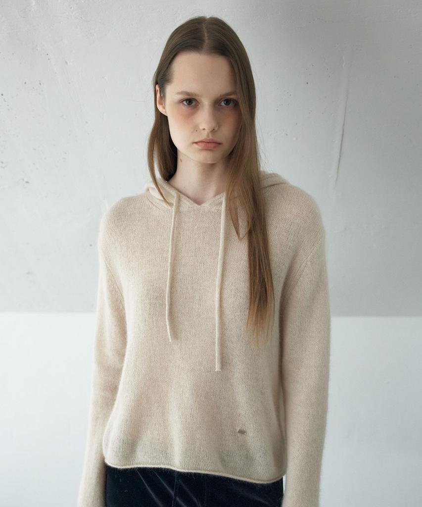 Ahwe Wool Blend Hooded Pullover_L Beige