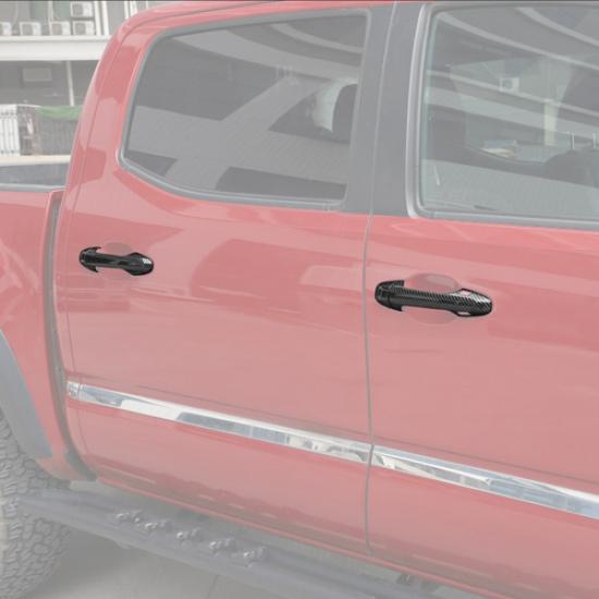 For Toyota Tacoma 2016- Carbon Fiber Side Smart Key Door Handle Covers Trims