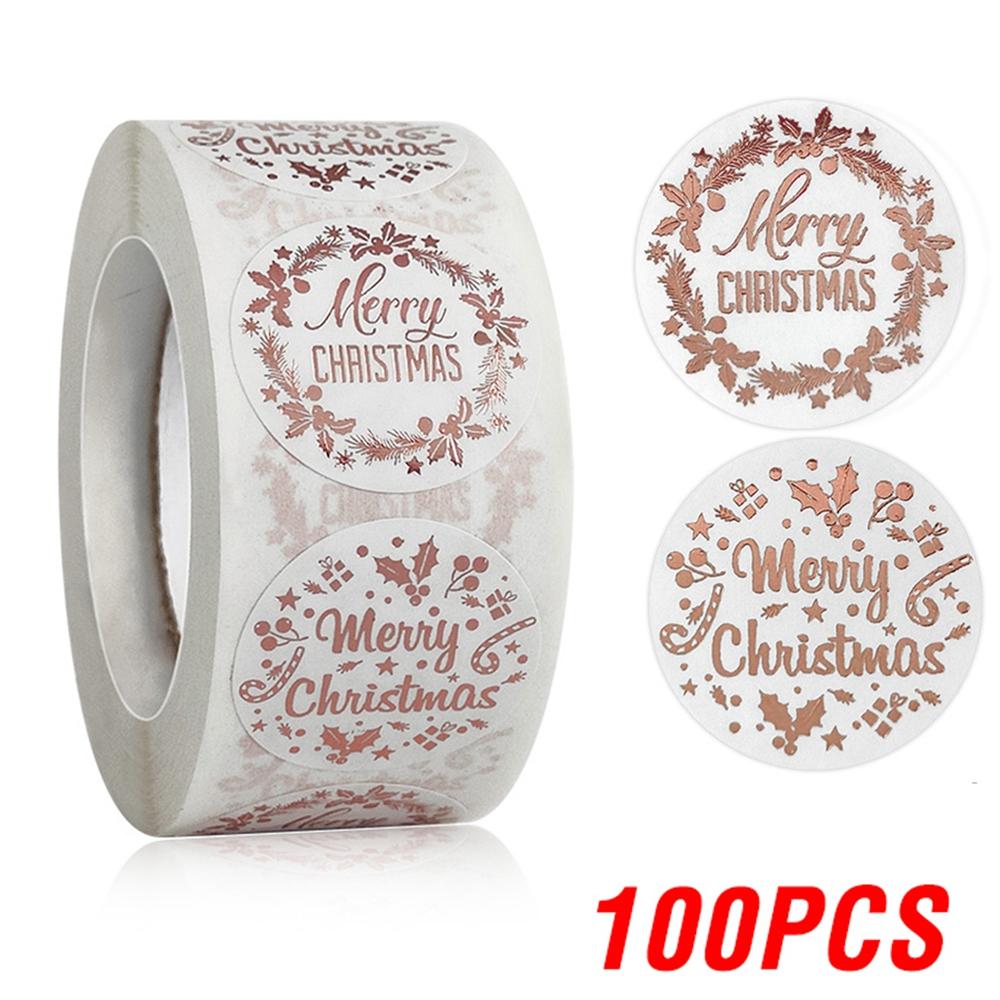 100-500Pcs First-Class Rose Superior-Grade Gold First-Class Merry Top-Grade Christmas First-Class Stickers Self-Adhesive Premium-Quality Holiday