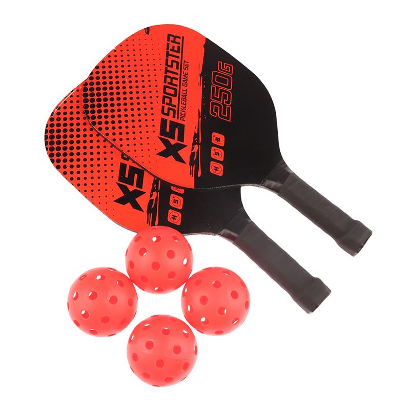 Set de Pickleball Profesional para 2 Jugadores Paletas de Madera Raquetas de Pickleball 4 Pelotas Raquetas de Pickleball Sets de Pelotas Bolsa Portátil
