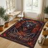 Dragon Phoenix Theme Crystal Velvet Rug Personalized Custom Name Text Soft Floor Mat Home Decor