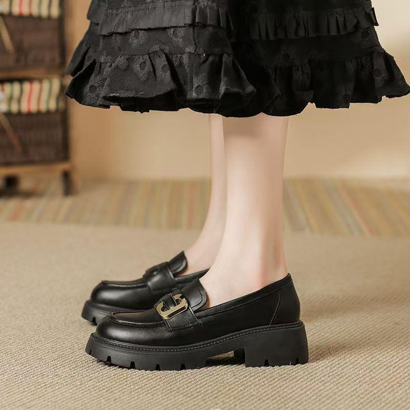 College Coarse Heel Platform Mary Jane Single Shoes Women's New Autumn and Winter Versatile Height Gainer