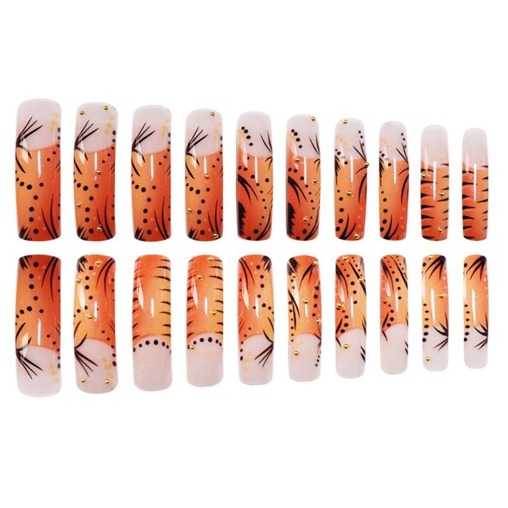 Easy to Use Extra Long Curved False Nails French Tip False Nails Nail Supplies Manicure Tools