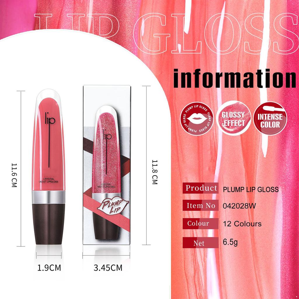 1Pc Glossy Shimmery Lip Gloss, Long-Lasting Hydrating Lip Stain with High-Color Pigment