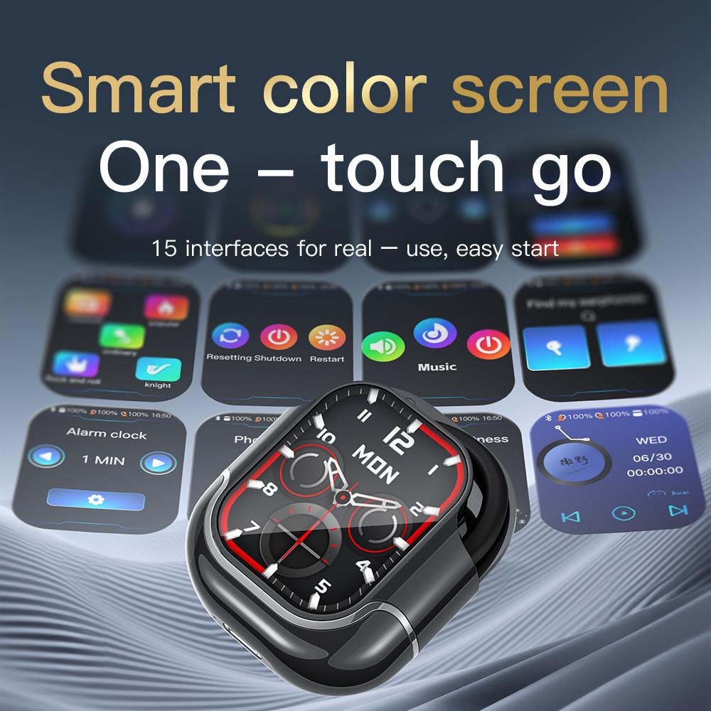 NEW HD Touch Screen Clip-on Earphones HIFI Sounds Wireless Bluetooth Headphones Noise Reduction Headset Sports Earbuds In HD Mic