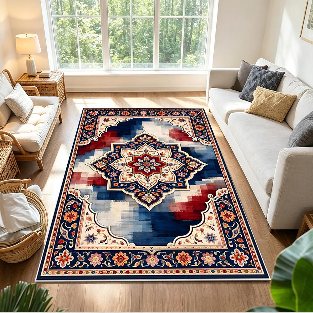 Elegant Floral Pattern Design Non-Slip Home Carpet Design for Office Decor Living Room Bedroom Gift