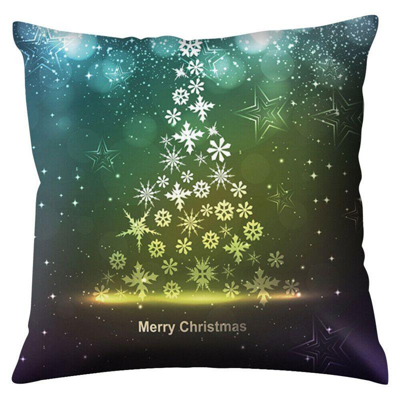 Polyester Peach Skin Christmas Cushion Cover 18" For Sofa Decor**