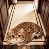 Cute 2D Cat-Shaped Area Rug Non-Slip Anti-fouling Home Decor Carpet Easy to Clean Cartoon Carpet Living Rooms