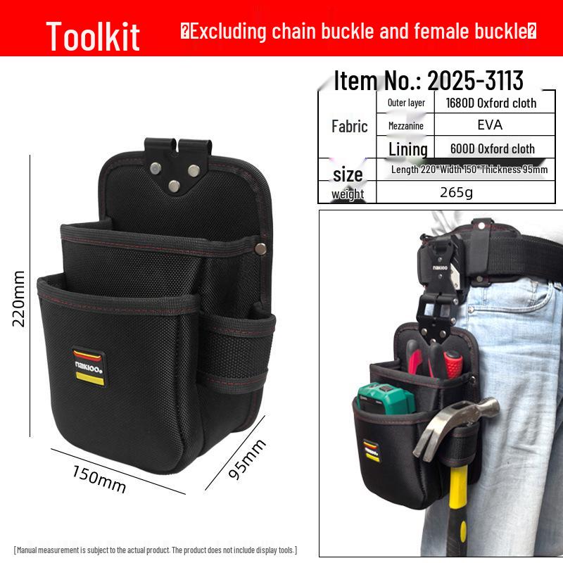 Nakioo Quick-Release Rotating Electrician Waist Tool Bag with Chain Buckle