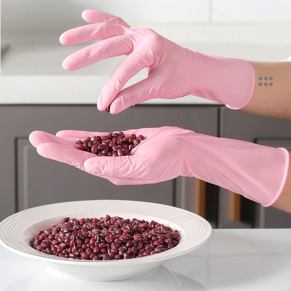 50Pcs Waterproof Disposable Nitrile Gloves 30cm Dishwashing Gloves Durable Household Gloves Kitchen