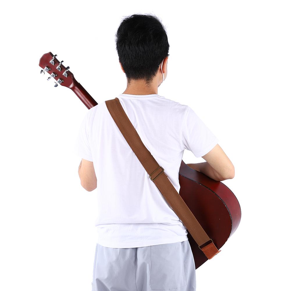 IRIN Comfortable Cotton Woven Folk Guitar Shoulder Strap (Brown)