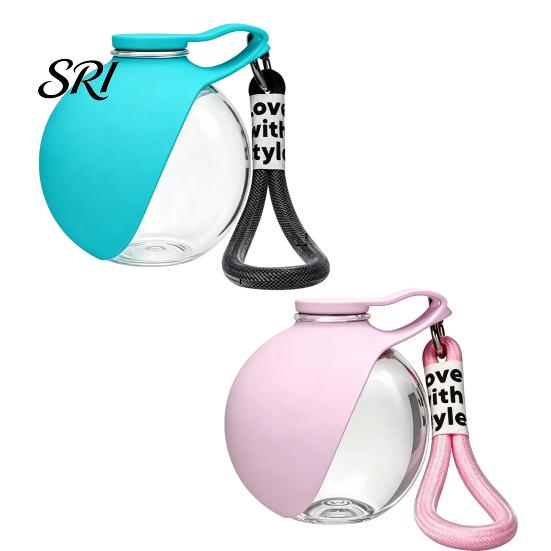 Ergonomic Pet Water Bottle Leak-Proof Portable Dog Ball with Foldable Silicone Bowl Leak-free Container 10oz Lightweight Dispenser for Travel