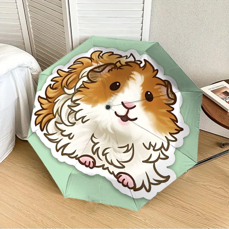 

1pc Guinea Pig Automatic Folding Umbrella, 8-Rib Durable Frame, Durable Foldable Design - Elegant Gift for Commute yy251210056