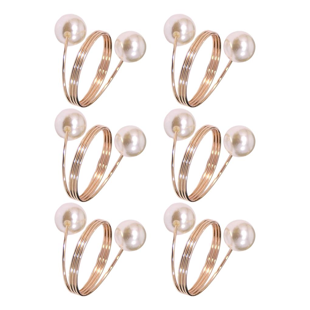6pcs/set Fashionable Wedding Napkin Rings With Handmade Jewelry Decoration Wedding Halloween Weddings Birthday