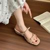 High Heel Niche Fashion Sandals Fairy Style French Bow Thick Heel Sandals Female 2025 Summer New with Skirt
