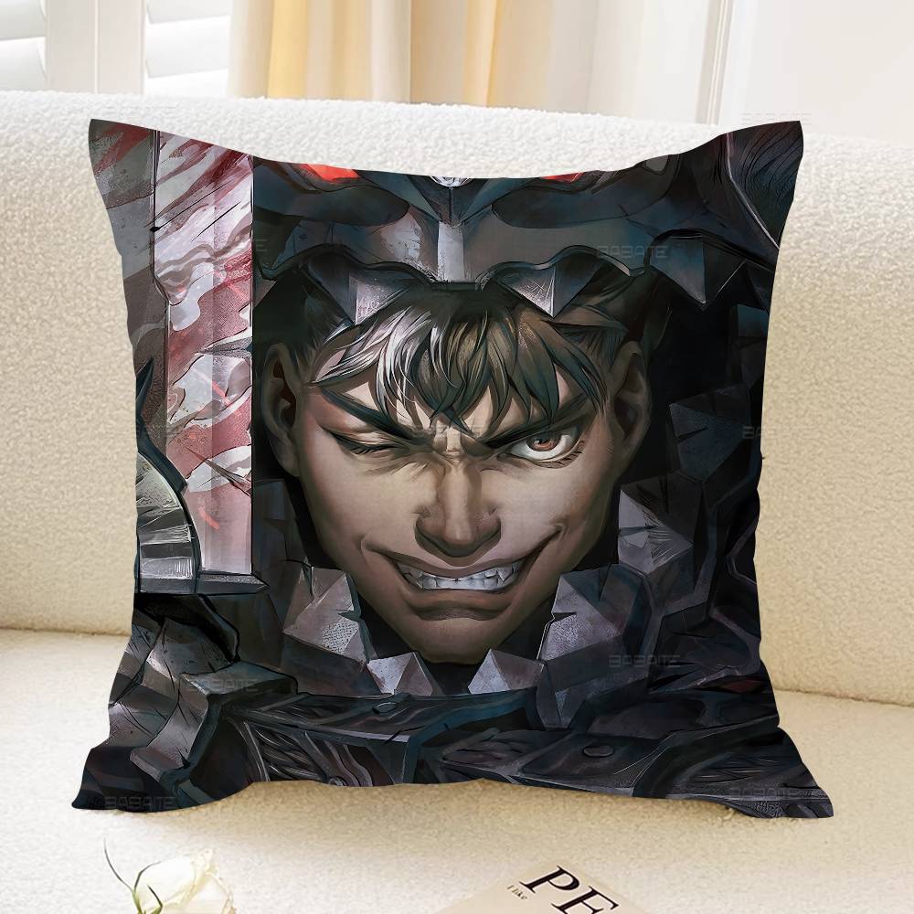 Berserk Guts Hot Anime Cushion Cover Inches Farmhouse Decor Home Throw Pillow Covers For Couch Decorations