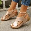 Platform Wedge Sandals Ladies Shoes Open Toe Women's Sandals Outdoor Casual Sandals Round Toe Slip On Plus Size Shoes for Women