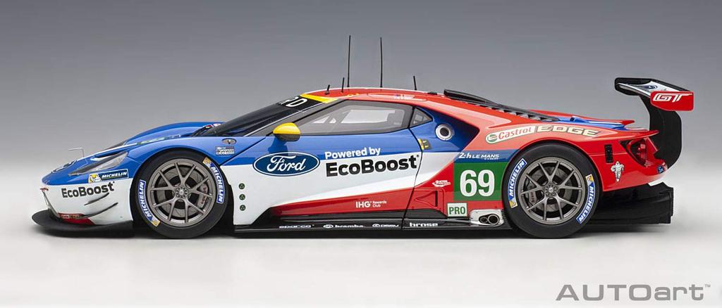 AUTOart Scale Scale Model Kit Ford GT 2016 3rd Place In the LMGTE Pro Class At the 24 Hours of Le Mans In 2016 1/18 81612 #69,